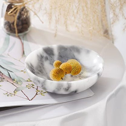 Marble Jewelry Dish - Rings Holder - color: white