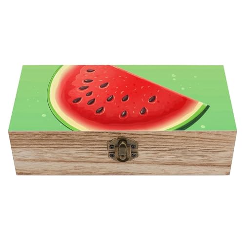 MUSM Vintage Wooden Storage Box, Light Red And Green Keepsake Box for Jewelry, Photos, Letters, Elegant Desktop Organizer for Home & Office Decor