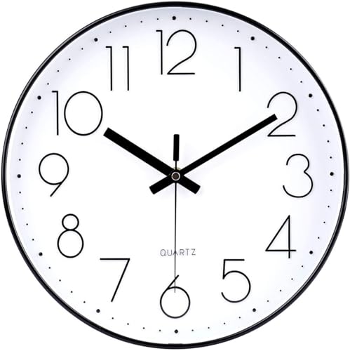 Small Wall Clock Black Wall Clocks Silent Non-Ticking for Bedroom Bathroom Kitchen(8 Inch) - color: Black, size: 8 Inch