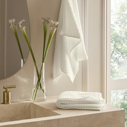 BOLL & BRANCH Turkish Waffle Hand Towel Set, Cream | Set of 2 - 100% Organic Turkish Cotton - Lightweight Breathable Absorbent Luxury Spa Waffle Hand Towels - color: Cream, style: Turkish Waffle