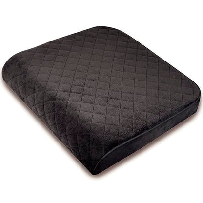 Large 19"x17"x3.25" Medium-Firm Memory Foam Seat Cushion with Cooling Effect, Washable Cover and Non-Slip Base for Office Chairs, Wheelchairs, Recliners, Cars - Back Pain Relief - Black - color: Black