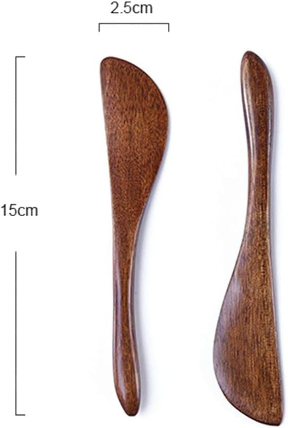 GANPUB 2 Pcs Mini Butter Spatula,Wooden Butter Knives Cheese Spreader Jam Knives Cake Knives for Kitchen Tool Flatware