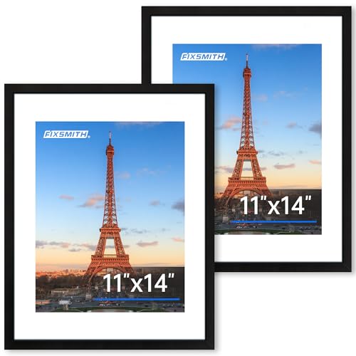 11x14 Picture Frame 2 Pack, Photo Frame with HD Plexiglass, Display Pictures 8x10 with Mat or 11x14 Without Mat, Black Picture Frames Collage Wall Decor, Gallary Wall Frame - color: Black, size: 11"×14"