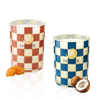 Winter Candle Gift Set for Women (2-Pack) - Gourmand, Fruity & Sweet Scented Soy Wax Candles, Clean Burning, Eco-Friendly, Cozy Home Decor Gift (8.8 oz Each) (Joyride Set No. 02)