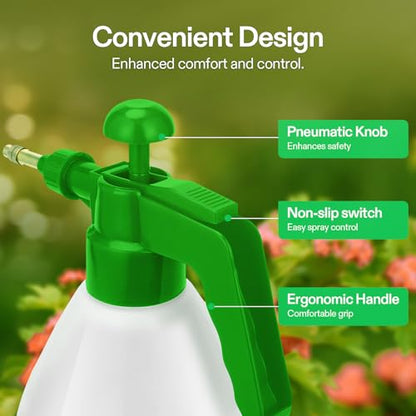 VIVOSUN 50oz Pump Sprayer, Handheld Garden Water Sprayer Bottle | with Adjustable Brass Nozzle, for Spraying Plants, Flowers, Weeds and Cleaning, Green - color: Green, size: 50oz