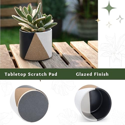 D'vine Dev 2-Pack Cachepot with Clear Pot, 4.5 in, Midnight Mesa, 93-V-B-2 | Dual-Pot System, Root Visibility, Bottom Watering Support, Enhanced Drainage, Artistic Stoneware Design, Easy Plant Care - color: Midnight Mesa, size: 4.5” Cachepot + 4“ Clear Gr