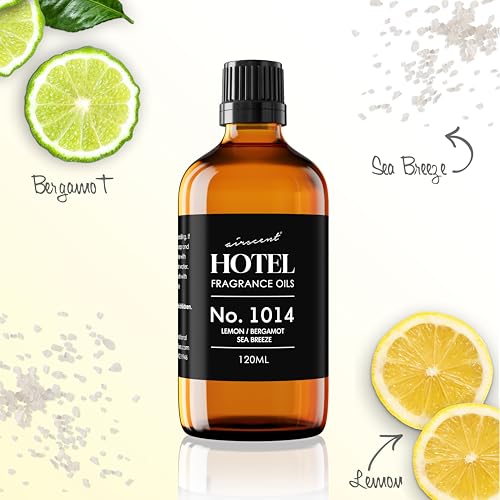 AirScent Hotel Diffuser Oil No. 1014 - Iconic 5-Star Hotel Blend - 500 mL | Lemon Bergamot Sea Breeze - Coastal Blend - Fragrance Oil for Ultrasonic and Waterless Diffusers and Crafting - size: 16.9 Fl Oz (Pack of 1)