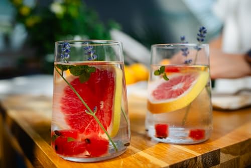 Krosno Water Glasses Set of 6, 16.6 oz, Infinity Collection | Glass Tumblers, Lead-Free Crystal Glassware, Juice Glasses, Water Glass Set, Dishwasher Safe, Made in Europe - size: 6 Count (Pack of 1)