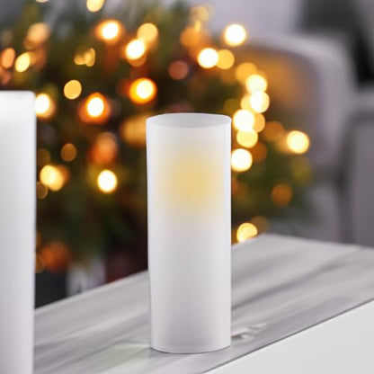 WGVI Hurricane Candle Holder Sleeve, W: 3", Ht: 10", Frosted Glass Cylinder Open Both Ends, Chimney Tube Shade, 2 Pieces - color: Frosted, size: 3x10"H