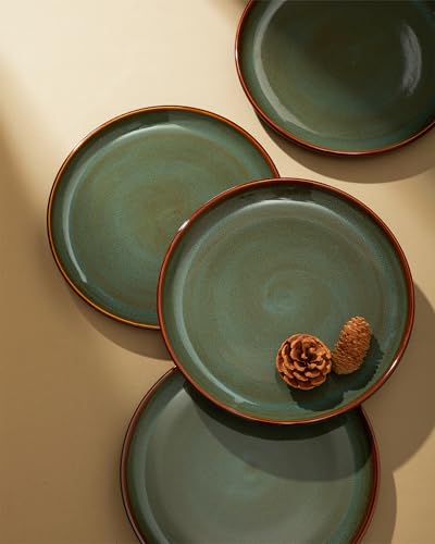 Stoneware Dinnerware Sets, Ceramic Plates and Bowls Set, Microwave & Dishwasher Safe Kitchen Dishes, Modern Dinner Salad Plates | Cereal Bowls, Dishware Sets Service for 4 Sage Green | Stoneware Dishware sets, Microwave & Dishwasher Safe, Cereal Bowls and