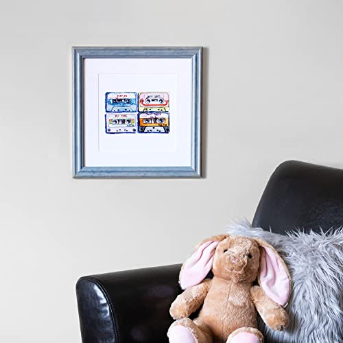 ArtToFrames 18x18 inch Deep Periwinkle Barnwood Frame Wood Picture Frame, 2WOM0066-56673-YBLU-18x18