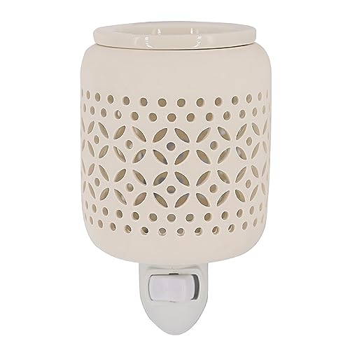 Wall Plug-in Electric Wax Melt Warmer Decorative Ceramic Fragrance Warmer for Scented Candle, Wax Melts, Tarts and Fragrance Oils, Night Light Decor., Lantern - color: White Lantern