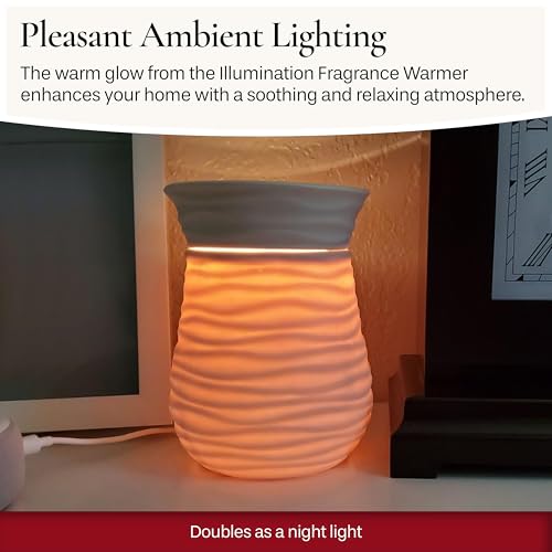 Candle Warmers ETC. Illumination Fragrance Warmer- Light-Up Warmer for Warming Scented Candle Wax Melts and Tarts or to Freshen Room, White Harmony - size: Harmony (Porcelain)
