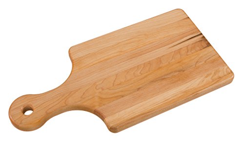 Labell Canadian Maple Wood Cutting Board with Handle, 7 x 14 x 0.75 in | Small, Multi-Purpose Charcuterie Board, Flat Paddle, for Meat, Cheese, Veggies - size: Small (7" x 14")