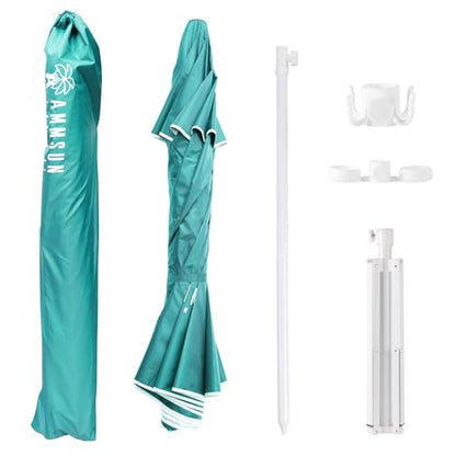 AMMSUN Shade Umbrella, Premium Portable Umbrella with Stand, 6.5ft Lightweight Free Standing Canopy for Sporting Games, Adjustable Instant Sun Protection and Easy to Carry, Turquoise - color: Turquoise