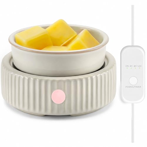 Wax Melt Warmer with 4 Timer & PTC Heating- Ceramic Fragrance 3-in-1 Oil Burner Electric Candle Wax Melter for Home Office Bedroom Fragrance, Home Décor Choice - color: Gradient Pinstripe