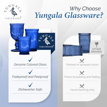 Cobalt Blue Highball Glasses set of 6 tall drinking glasses for tablesetting with cobalt blue glassware dishwasher friendly made without lead - color: Cobalt, size: Tall