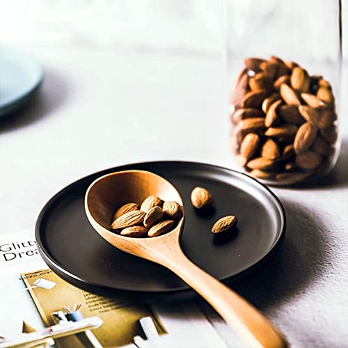 6 Inches Small Appetizer Plates Matte Porcelain, Elegant Mini Size Round Serving Plates for Dessert, Salad, Snacks, Set of 6 (Black)