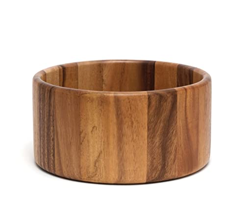 Lipper International Acacia Straight-Side Serving Bowl for Fruits or Salads, Large, 10" Diameter x 5" Height, Single Bowl - size: Large, style: Contemporary