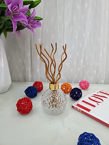 11 inch Wavy Rattan Reed Diffuser Sticks 50PCS Natural Rattan Fragrance Aromatherapy Volatile Replacement RefillEssential Oil Aroma Diffuser Replacements Sticks for own Space (50PCS, Light Brown) - color: Light Brown