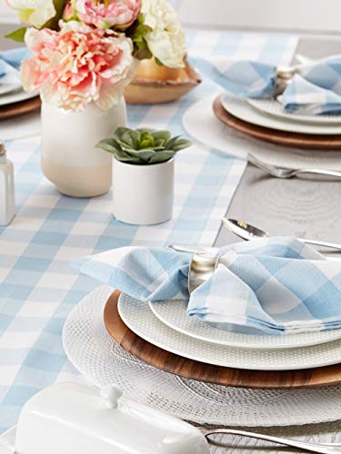 DII Buffalo Check Collection, Classic Farmhouse Cloth Napkin Set, 20x20, Light Blue & White, 6 Piece - color: Light Blue & White, size: 20" x 20" (Set of 6)