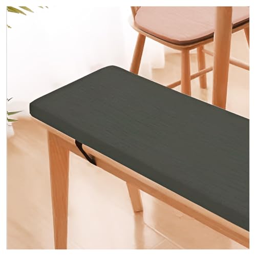 Bench Cushion 2" Thick Bench Cushion Custom Size for Indoor/Outdoor Furniture Non-Slip Garden Patio Swing Long Chair Seat Pad, Linen Washable Thickened Piano Bench Cushion(Black,32x14x2) - color: Black, size: 32x14x2"