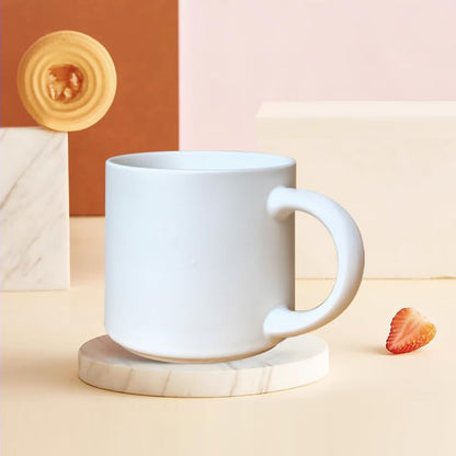 15 oz white coffee mug set stackable heavy ceramic mug for Tea Milk Latte, Dishwasher, Microwave safe 4pcs mugs - color: White