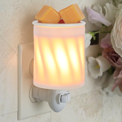Plug in Wax Melt Warmer for Scented Wax,Ceramic Plug in Wax Warmer,Electric Cube Melter for Scents and Fragrance,Candle Melter Plug in Wall for Home, Office and Spa（A-White Porcelain ） - color: 2-white Porcelain