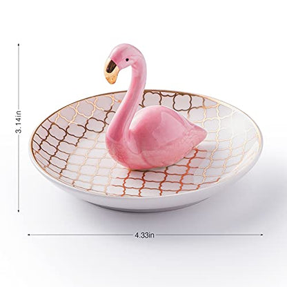 PUDDING CABIN Flamingo Gifts for Women Ring Holder for Jewelry, Pink Decor Flamingo Gift for Women Girls Friend Her Mom Mothers Day Birthday Christmas Thanksgiving Valentines - style: Flamingo