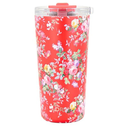 Drinco - 20 oz Stainless Steel Tumbler | Double Walled Vacuum Insulated Mug With Lid, 2 Straws, For Hot & Cold Drinks (20oz Peony Floral) - color: 20oz Peony Floral