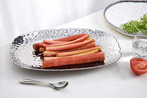 Pampa Bay Millennium Porcelain Large Serving Platter, 14 inch - color: Silver Tone