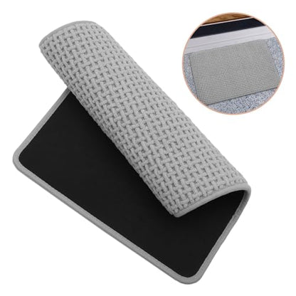 ABOOFAN Chenille Bath Rugs Slip Floor Mat Thick Bathroom Rug Absorbent Kitchen Mat - color: Grey