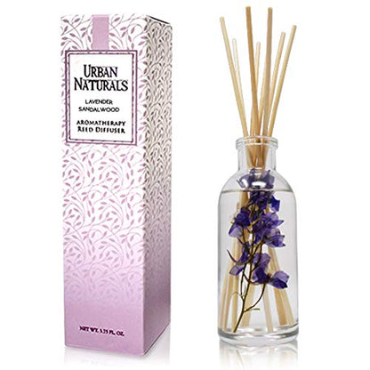 Reed Diffuser Set, Lavender Sandalwood - Bathroom Décor | Natural Bamboo Reeds Sticks, Aromatic Lavender, Golden Amber & Woods, Vegan. Made in the USA - color: Lavender Sandalwood