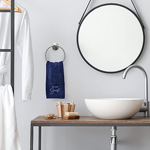 AuldHome Design Guest Towels (Set of 2, Blue); Be Our Guest Monogrammed Hand Towels