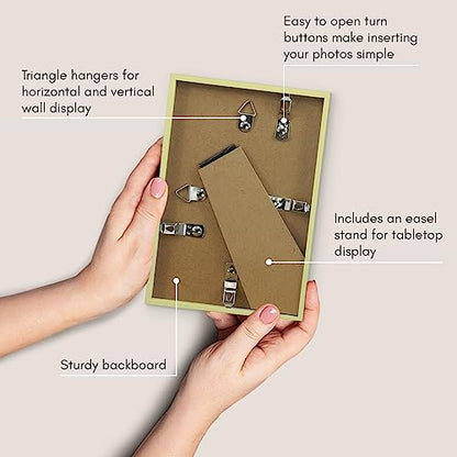 Americanflat 4x6 Picture Frame with Shatter-Resistant Glass - Streamline Collection - Thin Border Photo Frame for Tabletop and Wall Display - Hanging Hardware and Easel Stand Included - Gold | Shatter-resistant glass, wall or tabletop display with include