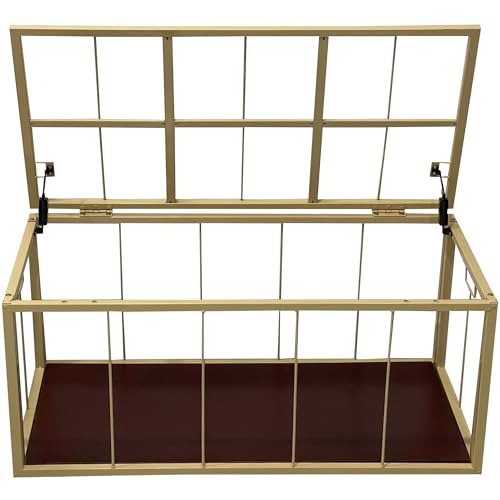 Wicker Storage Trunk, Brown Wash, 36x20x18.5 | 2 Safety Hinghes, Metal Frame, Heavy-duty, Water Hyacinth - color: Brown Wash, size: 36" x 20"
