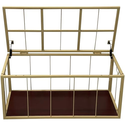 Wicker Storage Trunk, Brown Wash, 36x20x18.5 | 2 Safety Hinghes, Metal Frame, Heavy-duty, Water Hyacinth - color: Brown Wash, size: 36" x 20"