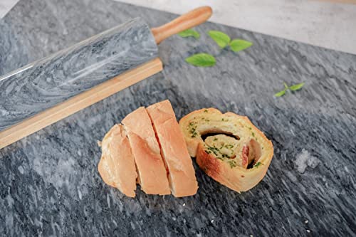JEmarble Pastry Board 16x24 inch(Gray) with Non-Slip Rubber Feets for Stability Perfect for Keep the Dough Cool and Chocolate Tempering(Premium Quality) - size: 24"L x 16"W