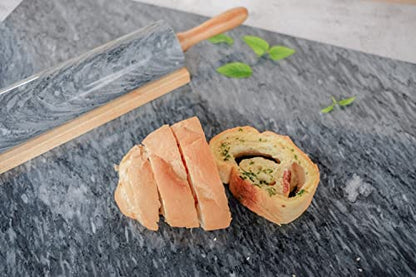 JEmarble Pastry Board 16x24 inch(Gray) with Non-Slip Rubber Feets for Stability Perfect for Keep the Dough Cool and Chocolate Tempering(Premium Quality) - size: 24"L x 16"W