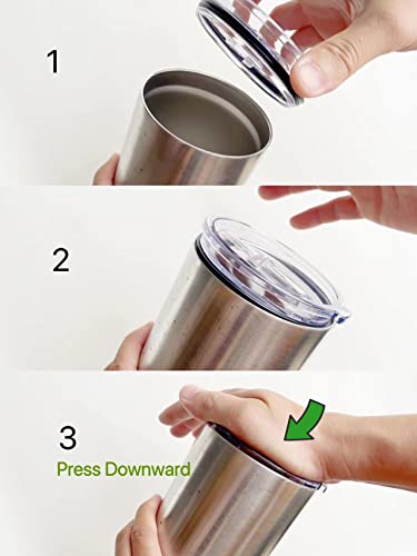2 Replacement Lids for Stainless Steel Tumbler Travel Cup - Fits OF Inner diameter 3.7 to 3.74 INCH Yeti Rambler and others (Transparent) (30 OZ) - color: 30OZ Slide (2 Transparent)