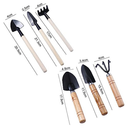 7 Pcs Succulent Gardending Hand Tools,Miniature Fairy Garden Small Plants Care Tool Sets,Mini Garden Tool Set-Small Shovel Rake Spade Soil Scoops