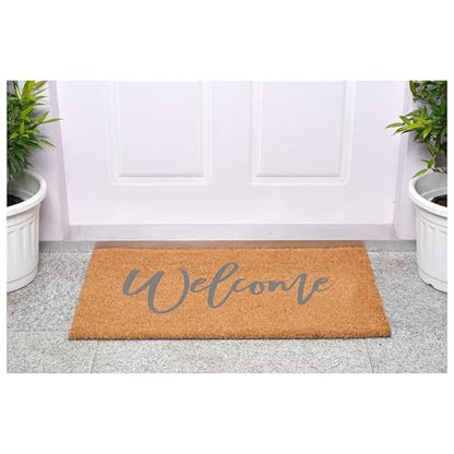 Calloway Mills Cursive Welcome Doormat, Grey (17" x 29") - color: Grey, size: 1'5" x 2'5" (Rectangular)