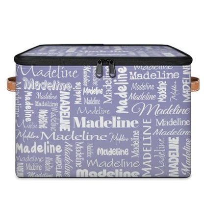 Custom Name Storage Basket, Personalized Keepsake Box, Haze Purple | Foldable Fabric Gradient Large Memory Bin with Handle Lid Lightweight Waterproof Dustproof, 14"L x 10.2"W x 10.4"H - color: Option 13