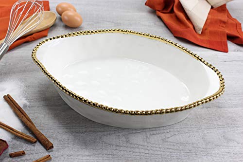 Pampa Bay Titanium Baking Dish (Oval, Golden Salerno) - color: Golden Salerno, size: Oval