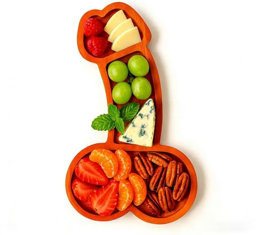 Bachelorette Party Serving Boards Funny Charcuterie Wood Tray 9.5 Inch | Wood Aperitif Board Wooden Cheese Platter for Bridal Shower Hen Party Housewarming Gag Table Topper Decor 3 Compartments - size: Wood