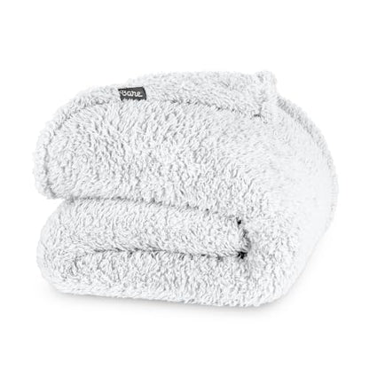 Bare Home Faux Shearling Blanket - Full/Queen Size - Blanket for Bed, Sofa, Couch, Camping, Travel, and Gifts - Warm & Lightweight - Fluffy & Soft (Full/Queen, Solid White) - color: 01 - Solid White, size: Full/Queen