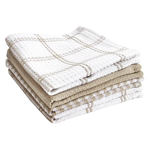 T-Fal Premium Waffle Dish Cloths: Highly Absorbent, Super Soft Long Lasting - 100% Cotton, 12"x13" Towel for Cleaning & Drying, (4-Pack), Sand - color: Sand, size: 4-Pack