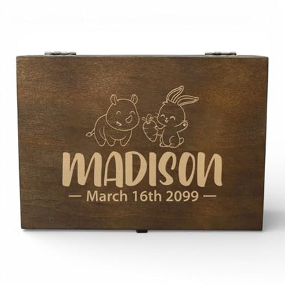 Personalized Baby Memory Box for Keepsakes Custom Engraved Wooden Newborn Gift Box with Lid - Baby Shower Gifts for Boys Girls Keepsake Chest - Storage Boxes for Photos Milestones First Year Treasures - style: 11. New Born Baby Designs