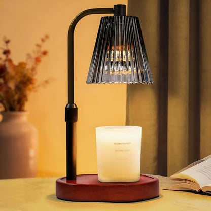 Candle Warmer Lamp with Timer Dimmer, Birthday Gifts for Women Mom | Height Adjustable Black Wax Warmer Lamp Fits 3-Wick Jar Candles, Housewarming Gift for Friend Sister, New Home - color: Black