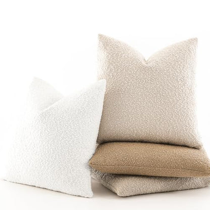 12x20 Boucle Lumbar Pillow Covers, Set of 2, White - color: White, size: 20" x 12" (Pack of 2)
